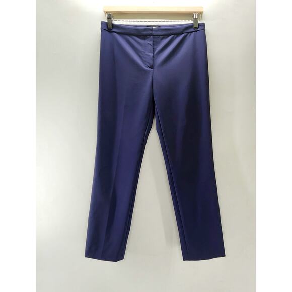 Theory Classic Skinny Ankle Pants Womens 2 Navy Blue Mid Rise Nylon Stretch Luxe - Picture 3 of 11
